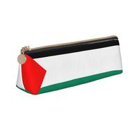 YANYU Estuche funcional con estampado de la bandera de Palestina, gran capacidad, 21 x 5 x 6 cm, bolsa triangular con cremallera, blanco, One Size