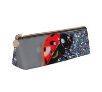 YANYU Estuche funcional con estampado de mariquitas, gran capacidad, 8.3 x 2.2 x 2.4 pulgadas, bolsa triangular con cremallera