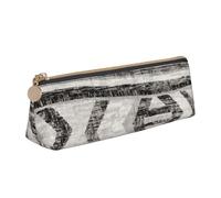 YANYU Estuche funcional con estampado tribal gris de gran capacidad de 21 x 5 x 6 cm, bolsa triangular con cremallera