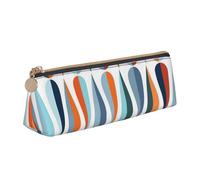 YANYU Estuche funcional de mediados de siglo con diseño retro con formas de gota, gran capacidad, 21,6 x 5,6 x 6,1 cm, bolsa triangular con cremallera