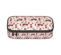 YANYU Estuche para lápices con estampado de niños y niñas en bomberos de 8.3 x 2 x 3.7 pulgadas, estilo para bolígrafos, lápices y objetos pequeños