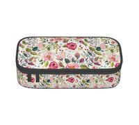 YANYU Estuche práctico con estampado de hojas de flores de 8.3 x 2 x 3.7 pulgadas, estilo para bolígrafos, lápices y objetos pequeños