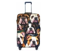 Yanyu Funda universal para maleta con estampado de bulldog inglés, elástica, lavable, protector de equipaje de viaje para adultos, Blanco, L