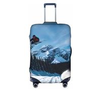 Yanyu Funda universal para maleta con estampado de snowboard, elástica, lavable, protector de equipaje de viaje para adultos, Blanco, L
