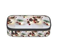 YANYU Guirnalda de Navidad con iluminación impresión conveniencia bolsa 8.3 x 2 x 3.7 pulgadas estilo para bolígrafos lápices objetos pequeños, negro, talla única, Negro 1, One size