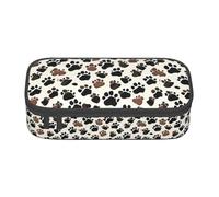 YANYU Impresión de pata de perro impresión conveniencia bolsa 8.3 x 2 x 3.7 pulgadas estilo para bolígrafos lápices artículos pequeños, negro, talla única, Negro 1, One size