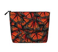 YANYU Monarch Butterflies - Bolsa de maquillaje de una sola capa, impermeable, organizador de cosméticos de viaje, gran capacidad, Negro -, Talla única