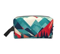 YANYU Viaje Paisaje de montaña imprimir bolsa de baño de viaje bolsas de almacenamiento con cremallera con asas organizador cosmético portátil, blanco, talla única, Blanco 1, One size