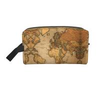 YANYU World Map Print Travel Tocador Bolsa Zippered bolsas de almacenamiento con asas organizador cosmético portátil, blanco, talla única, Blanco 1, One size