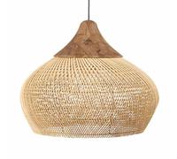 YANZHAOA Lámpara Colgante De Viento Silencioso Iluminación del Hogar De Ratán De Mimbre Natural Linterna Antigua Hueca Negra Lámpara Colgante De Bambú Tejida A Mano Minimalista para Restaurante