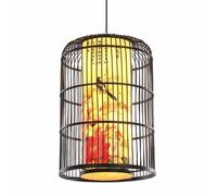 YANZHAOA Lámpara Colgante Minimalista Lámpara Colgante Con Pantalla Imitación Pergamino Linterna Antigua De Arte Creativo De Ratán E27 Lámpara De Araña De Mimbre De Bambú Tejida A Mano Negra