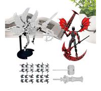 yanzisura Figura De Acción | 2 Juegos Robot Ya Ensamblado con Alas | Escritorio Impreso en 3D con articulaciones móviles | para Coleccionista, Salón, Dormitorio y Estantería