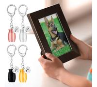 yanzisura Llavero de urna para mascotas, llavero de urna para cenizas, cilindro de recuerdo, llavero de recuerdo para cenizas, llavero conmemorativo con huella cilíndrica para cachorro