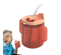 yanzisura Vaso Para Adultos, 300ml Vasos Antiderrames Para Adultos Con Doble Tapa Y Pajita, Tazas De Disfagia Con Mango Para Ancianos, Taza De Alimentación Para Pacientes, Ancianos, Maternidad