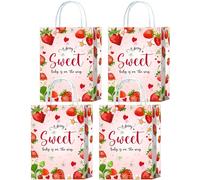 YanZonic 16 bolsas de regalo de fresa para baby shower, bolsas de regalo, decoraciones de bayas dulces para baby shower, decoraciones de bayas para baby shower