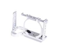 YANZUO Jaula de metal para Sony A6700, compatible con Arca Swiss, soporte de cámara de aleación de aluminio con doble zapata fría (plata)