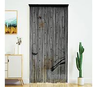 Yao Yue - Cortinas con Cuentas de Perlas para Puerta, Puertas y Ventanas, Color Negro, 100 x 280 cm
