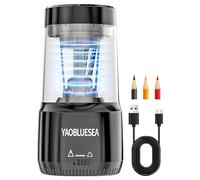 YAOBLUESEA Sacapuntas Eléctrico USB Recargable Profesional Con Depósito Grande, Automático Manos Libres Para Lápices Ajustables de 6 a 8 mm, Para Oficina, Niños y Hogar