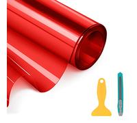 YAOBLUESEA Vinilo Film Faro Luz Pegatina Adhesivo para Coche 200x30cm Rojo