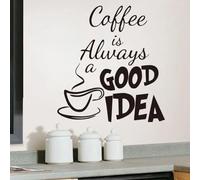YAODANGM El café siempre es una buena idea. Pegatinas para cocinas, cafeterías, paredes de vinilo, ventanas y decoración extraíble para el hogar.