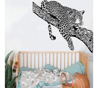 YAODANGM Jaguar acostado en una rama Tigre pegatina de pared Animal de la selva Bosque habitación infantil sala de juegos dormitorio arte pegatina