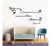 YAODANGM Pegatinas de pared con versículos bíblicos en español, citas inspiradoras cristianas, pegatinas de pared de pájaros, decoraciones de dormitorio, calcomanías de pared divertidas.