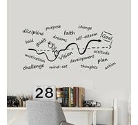 YAODANGM Vinilos decorativos de pared para espacios de oficina, disciplina, propósito, sueños, cambio, oficina, hogar y dormitorio.