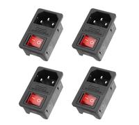 YAODHAOD 4 interruptores basculantes de 10 A 250 V y módulo de alimentación IEC C14, fusible de 10 A con indicador de luz para electrodomésticos de 12 V 230 V o dispositivos de bricolaje