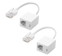 YAODHAOD Adaptador de RJ45 a RJ11, 2 unidades, extensión LAN, convertidor 8P8C a 6P4C para cable telefónico RJ11 a módem ADSL