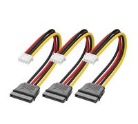 YAODHAOD Cable adaptador SATA de 15 pines a XH2.54 de 4 pines, 3 unidades, SATA hembra a XH2.54 hembra, cable de alimentación de 18 cm, 5 V, 12 V, fuente de alimentación para PC industrial, placa base