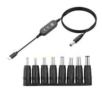 YAODHAOD Cable de carga rápida PD tipo C a CC, 1,2 m, 5 V a 20 V, 3 A, voltaje ajustable universal con pantalla digital para tiras LED, cámara, router, ordenador portátil, router y dispositivos (cable