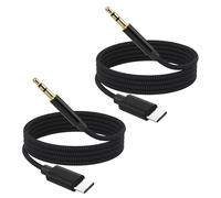 YAODHAOD Cable USB C a AUX, 1 m, 3,5 mm, 2 unidades, compatible con iPhone 17/16/15 Pro Max, Galaxy S25/S24/S23/S22, Huawei P50/P40/P30/P20, Pixel, estéreo para coche (negro)