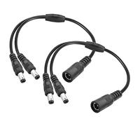 YAODHAOD DC 5.5x2.1 Cable 2 Paquetes, Cable de extensión de derivación de energía de Cámara de 12v, Adecuado para monitoreo de Circuito Cerrado de televisión, enrutador, cinturón de Luz LED (1 to 2)