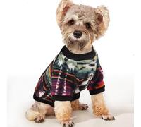 YAODHAOD Jersey para perros de tamaño pequeño, suéter de forro polar para perros, ropa de invierno para perros de estilo étnico, sudadera térmica ultra suave para perros en invierno, suéter para