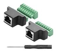 YAODHAOD RJ45 Breakout, adaptador de terminal de tornillo RJ45, conector hembra RJ45 8P8C a conector de terminal de tornillo de 8 pines para extensor Ethernet Cat7 Cat6 Cat5 Cat5e (2 piezas) (RJ45