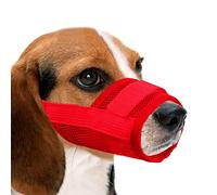 YAODHAOD Yahoo Bozales de Boca de Perro Transpirable de Malla de Nylon,Cubierta de Boca de Mascota, para Evitar Morder y Gritar para Evitar Comer Accidentalmente(XL, Rojo)