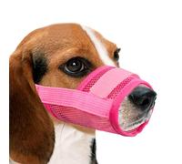 YAODHAOD Yahoo Bozales de Boca de Perro Transpirable de Malla de Nylon,Cubierta de Boca de Mascota, para Evitar Morder y Gritar para Evitar Comer Accidentalmente (M, Rosa)