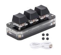 yaogohua 3 Key Mini Keypad Programmable Industrial USB Gaming Keypad RGB Light for Gaming Office Music Control