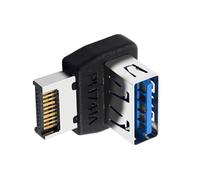 YAOGUI Adaptador de cabecera USB de 10 Gbps, placa base para computadora, USB 3.1 a tipo E, panel adaptador tipo E, conector de dirección de 90 grados