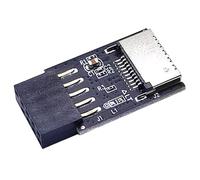 YAOGUI Adaptador de placa base interna USB 2.0 a USB C de velocidad rápida de 9 pines para panel frontal, adaptador de transferencia de datos rápida