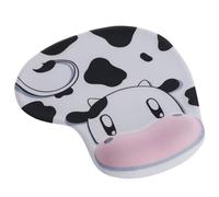 YAOGUI Almohadilla ergonómica con estampado de vaca con superficie lisa para un control preciso, alfombrilla de ratón con respaldo de goma, cómodo reposamuñecas de gel