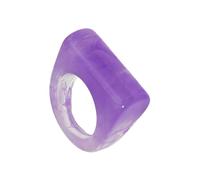 YAOGUI Anillos de resina geométrica de moda, accesorio de moda para mujeres y hombres con múltiples colores de adición de polígonos, talla única, como se describe, como se describe