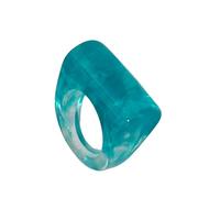 YAOGUI Anillos de resina geométrica de moda, accesorio de moda para mujeres y hombres con múltiples colores de adición de polígonos, talla única, como se describe, como se describe