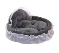 YAOGUI Cama de princesa con volantes para mascotas, gatito, cachorro, boda, cojín desmontable para perros y gatos, cama cálida para perros y gatos