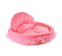 YAOGUI Cama de princesa con volantes para mascotas, gatito, cachorro, boda, cojín desmontable para perros y gatos, cama cálida para perros y gatos