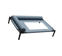 YAOGUI Cama elevada para perros resistente a las mordidas, cuna de refrigeración para exteriores con marco de acero, red transpirable, lavable, para perros pequeños a medianos, cama resistente a las