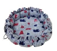 YAOGUI Cama redonda para perro, casa de invierno, diseño de cordón, alfombrilla para mascotas para gatitos, cachorros, suministros para casa de perro exterior e interior