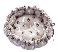 YAOGUI Cama redonda para perro, casa de invierno, diseño de cordón, alfombrilla para mascotas para gatitos, cachorros, suministros para casa de perro exterior e interior