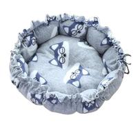YAOGUI Cama redonda para perro, casa de invierno, diseño de cordón, alfombrilla para mascotas para gatitos, cachorros, suministros para casa de perro exterior e interior
