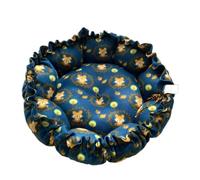 YAOGUI Cama redonda para perro, casa de invierno, diseño de cordón, alfombrilla para mascotas para gatitos, cachorros, suministros para casa de perro exterior e interior